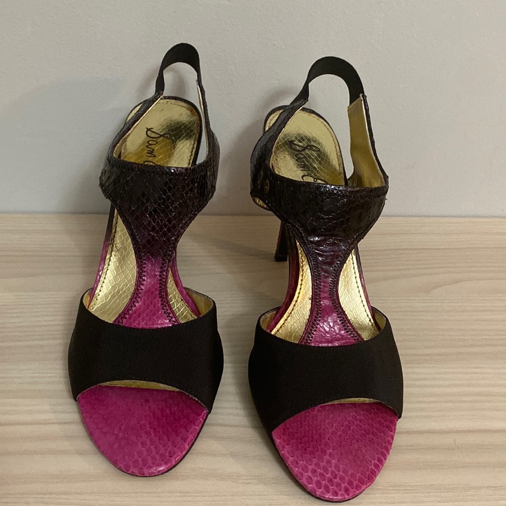 Sam Edelman women’s pink/black high heels sandals size 9.5